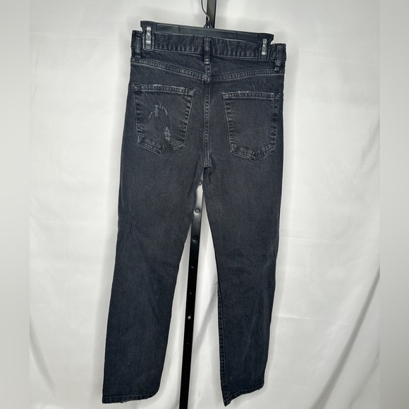 👖Free People Black Button Fly Mom Jeans Boyfriend Size 24 - Picture 2 of 5